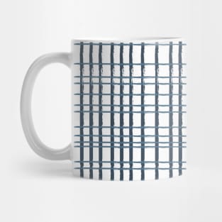 Modern Thin Blue Lines Crosshatch Mug